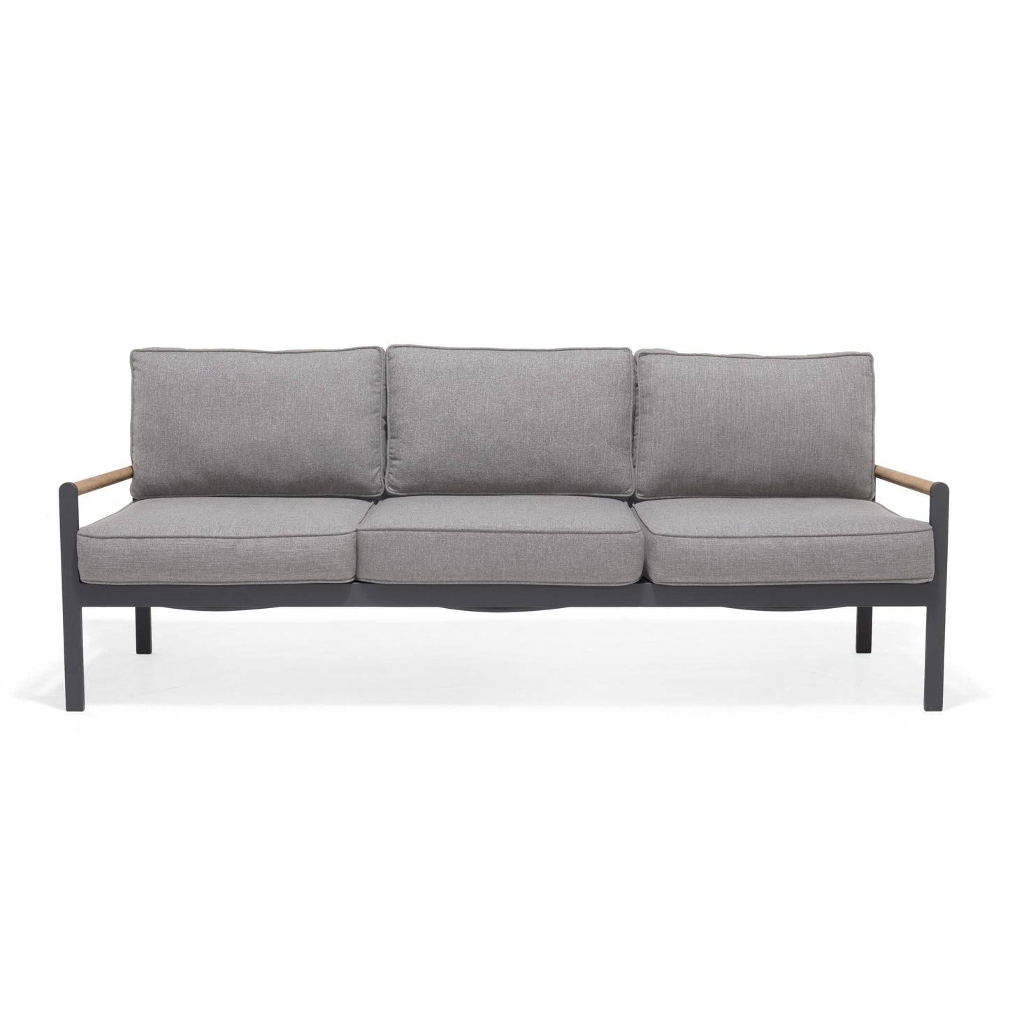 Amber Teak and Aluminum 3-Seater Sofa