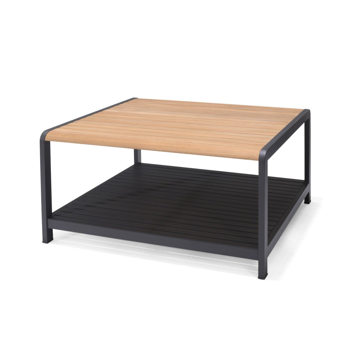LifestyleGarden US Amber Square Teak and Aluminum Outdoor Coffee Table
