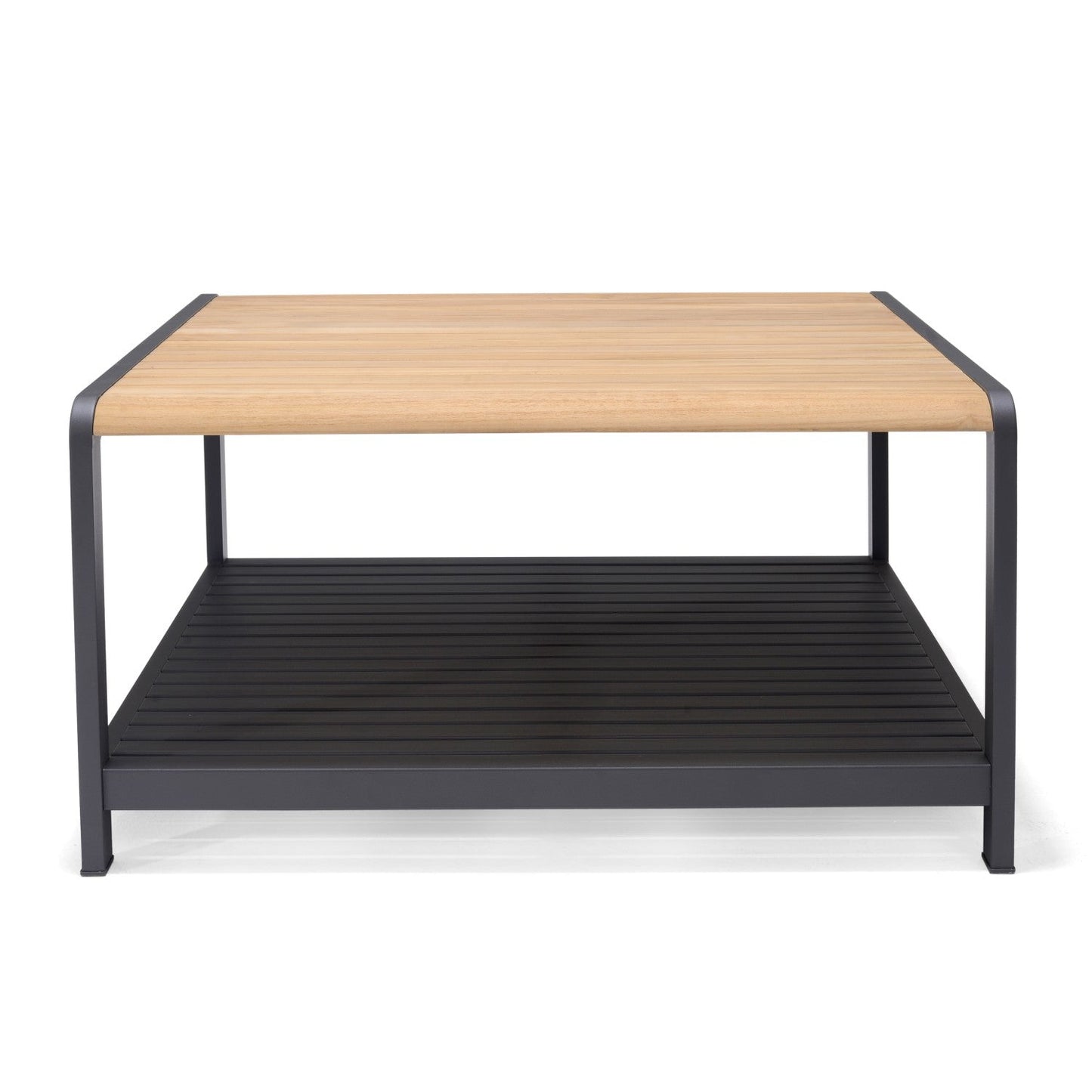 LifestyleGarden US Amber Square Teak and Aluminum Outdoor Coffee Table