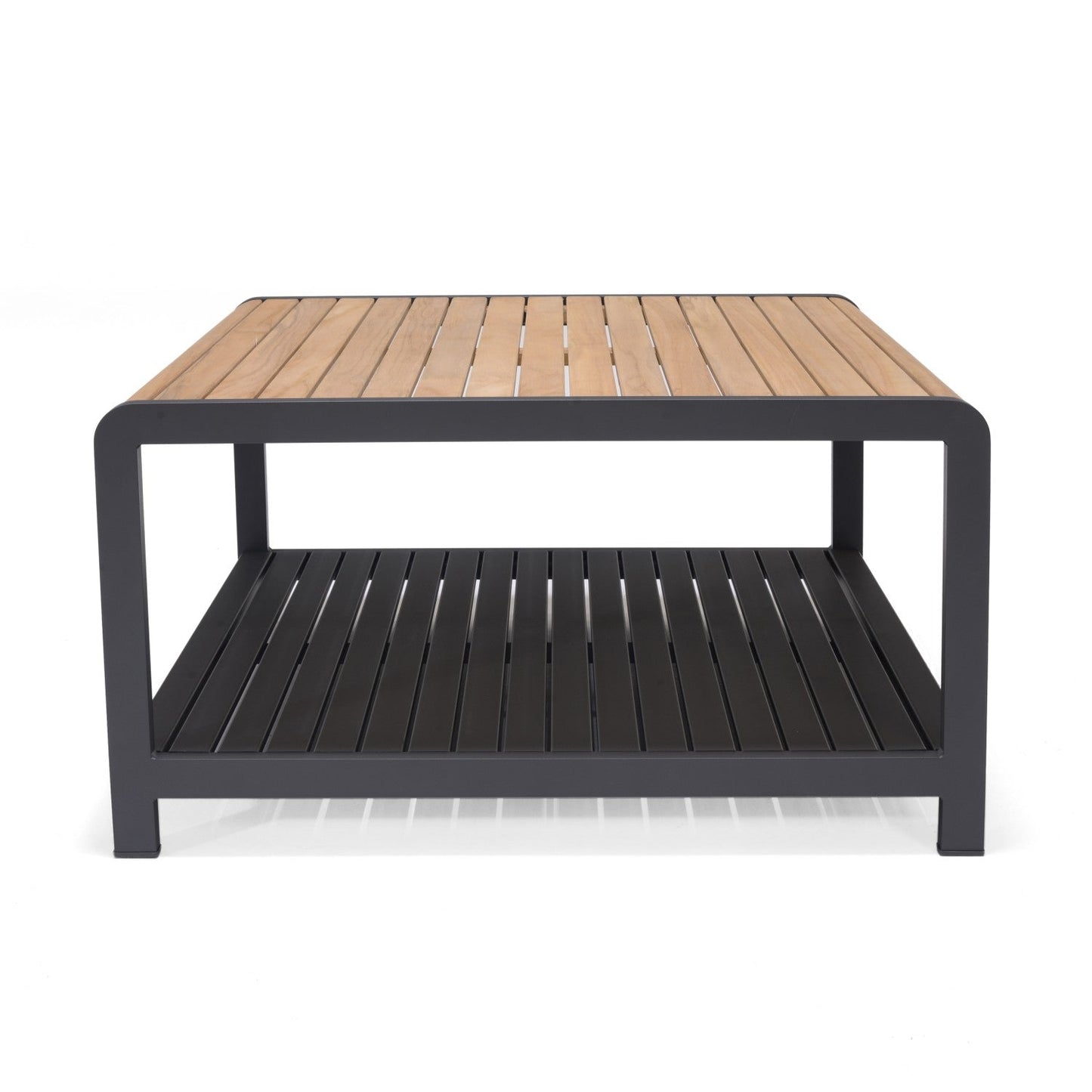 LifestyleGarden US Amber Square Teak and Aluminum Outdoor Coffee Table