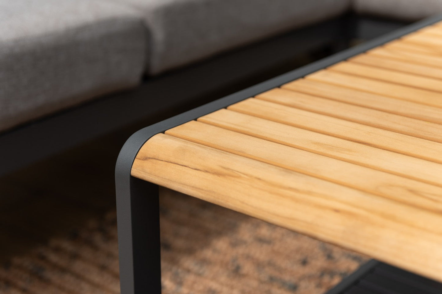 LifestyleGarden US Amber Square Teak and Aluminum Outdoor Coffee Table