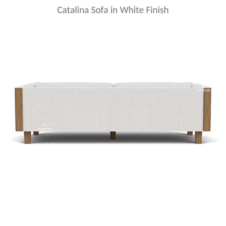 Catalina Wicker 90" Sofa Teak Tables Made USA
