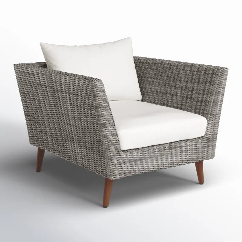LifestyleGarden US Panther Outdoor Wicker and FSC Wood Seating Set