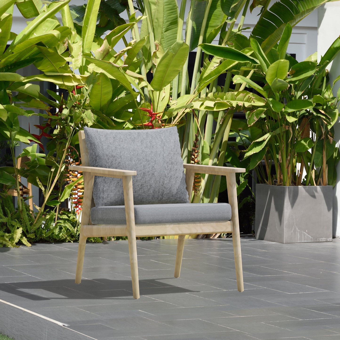 Eve FSC Teak Outdoor Deep Seating Conversation Set with Premium Cushions