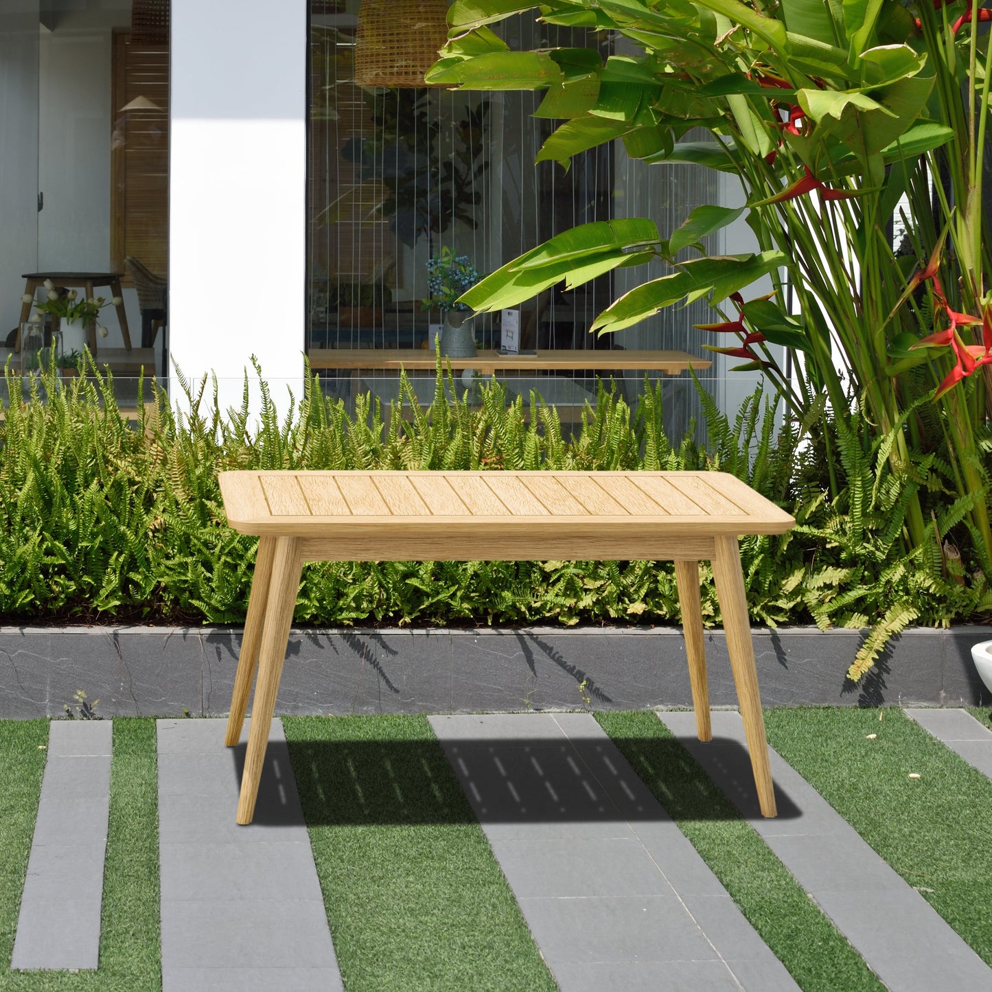 Eve FSC Teak Outdoor Deep Seating Conversation Set with Premium Cushions