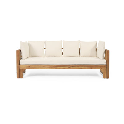 Long Beach Outdoor Extendable Acacia Wood Daybed Sofa by