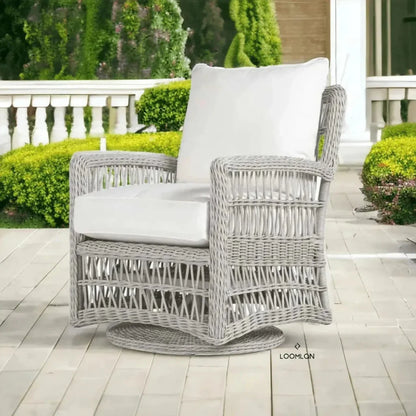 Lloyd Flanders Mackinac All-Weather Wicker Outdoor Swivel Glider Chair