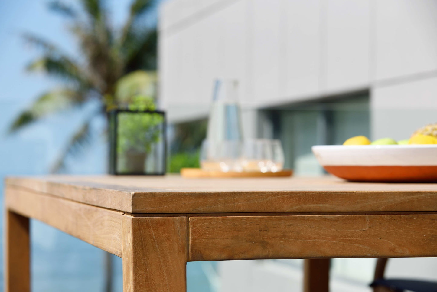 LifestyleGarden US Rinjani Teak Rectangular Table and 4 Vera Stacking Armchairs Set