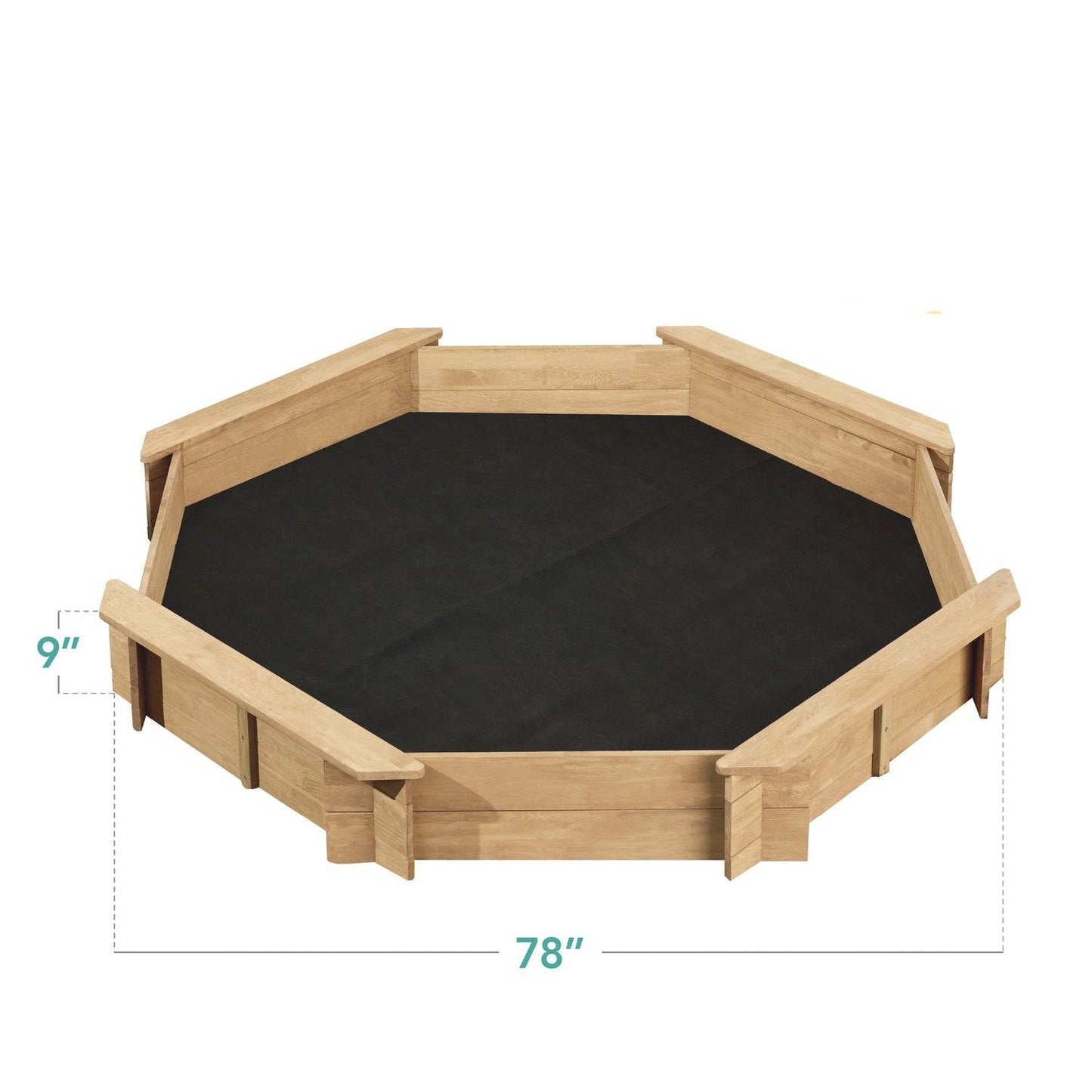 HomePacific Outdoor Kid's Octagonal Wooden Sandbox with Bench Seating & Cover