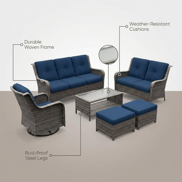 Patio Furniture Set 6-Piece Outdoor Patio