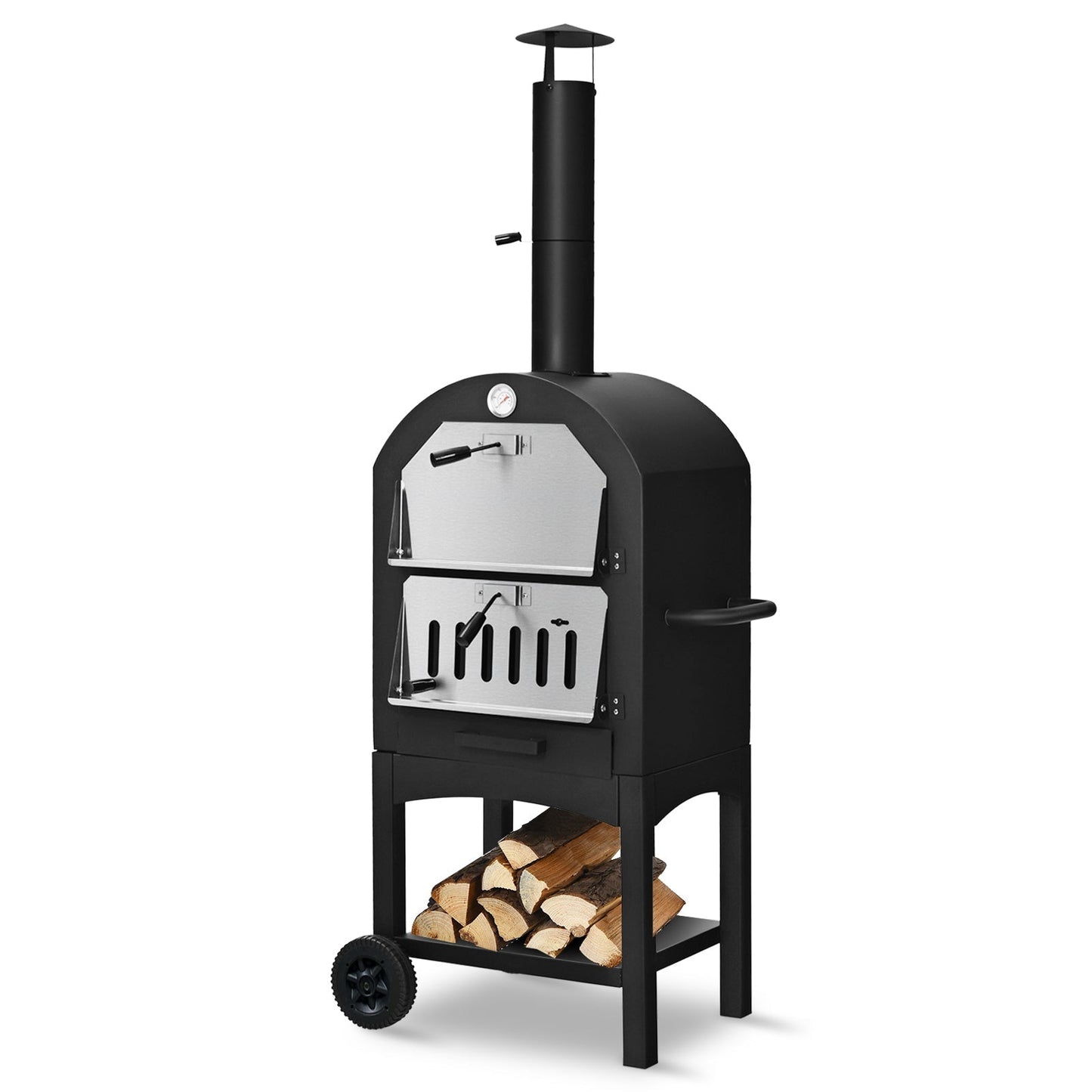Portable Outdoor Pizza Oven with Cordierite Stone and Waterproof Cover