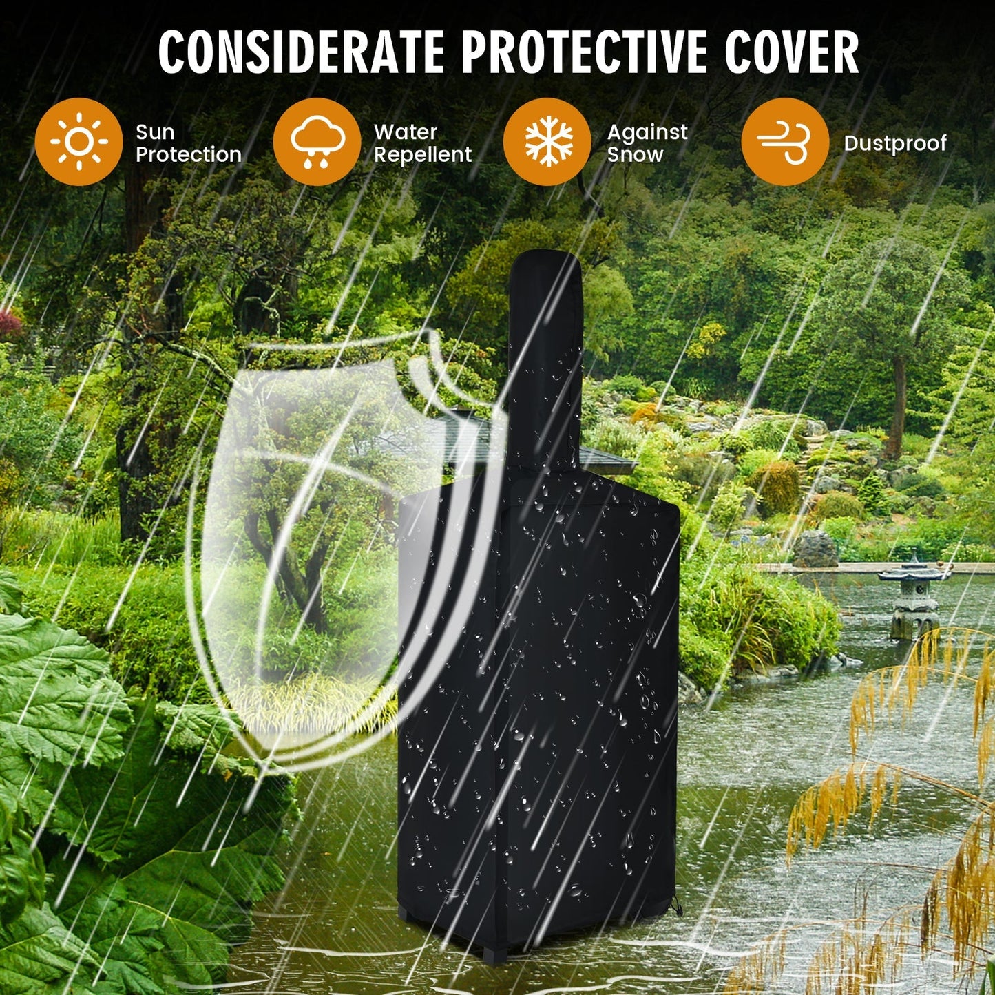 Portable Outdoor Pizza Oven with Cordierite Stone and Waterproof Cover
