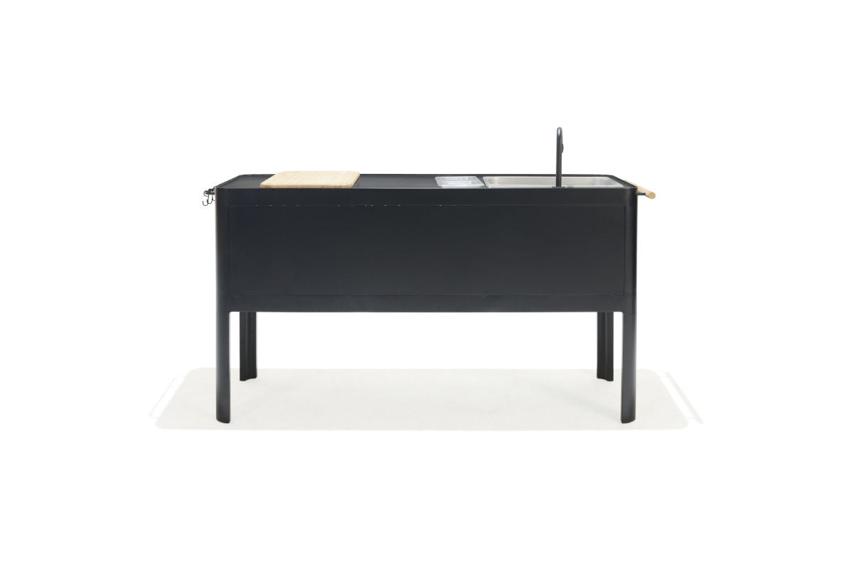 Portals Aluminum; FSC Teak Portable Outdoor Kitchen