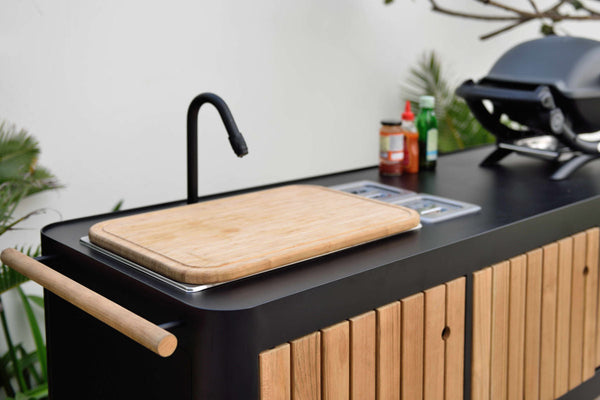 Portals Aluminum; FSC Teak Portable Outdoor Kitchen
