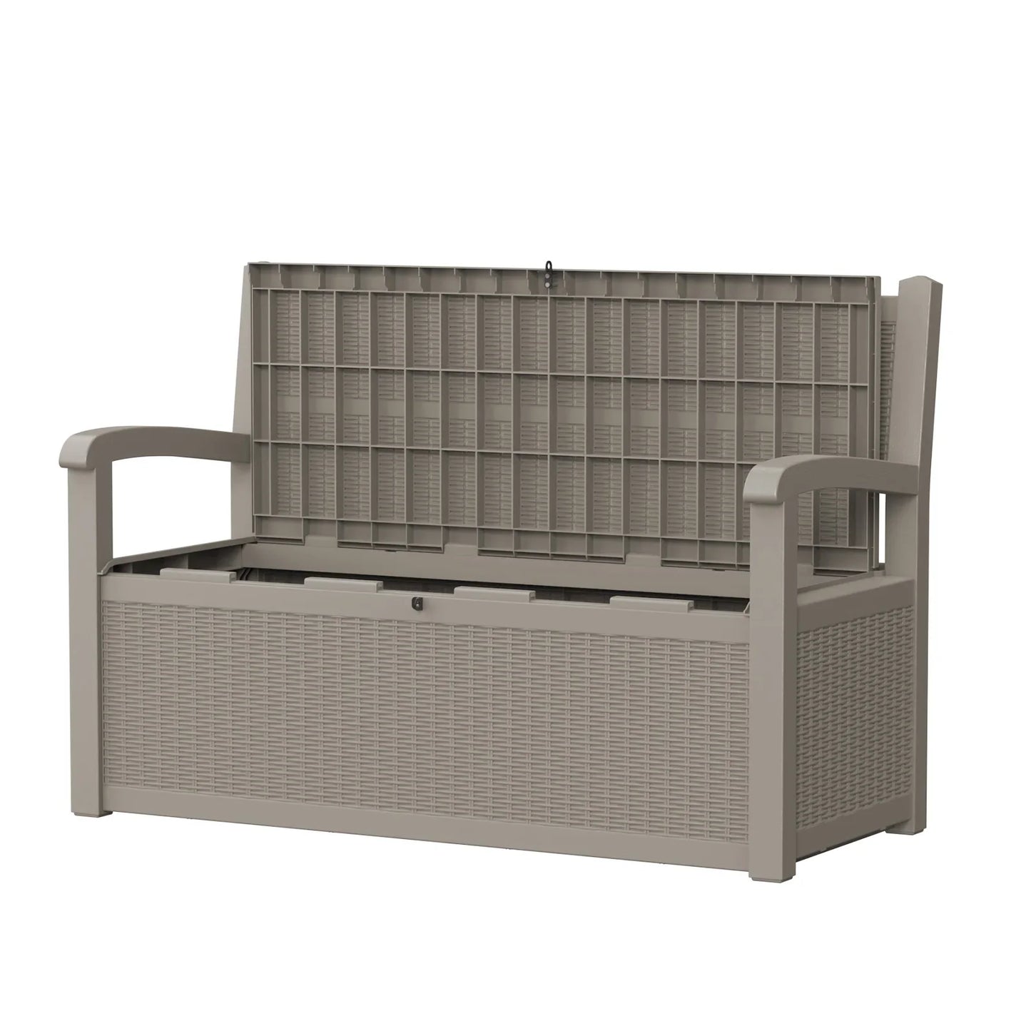 S & B Enterprise Weatherproof Resin Outdoor Storage Bench with Rattan Look