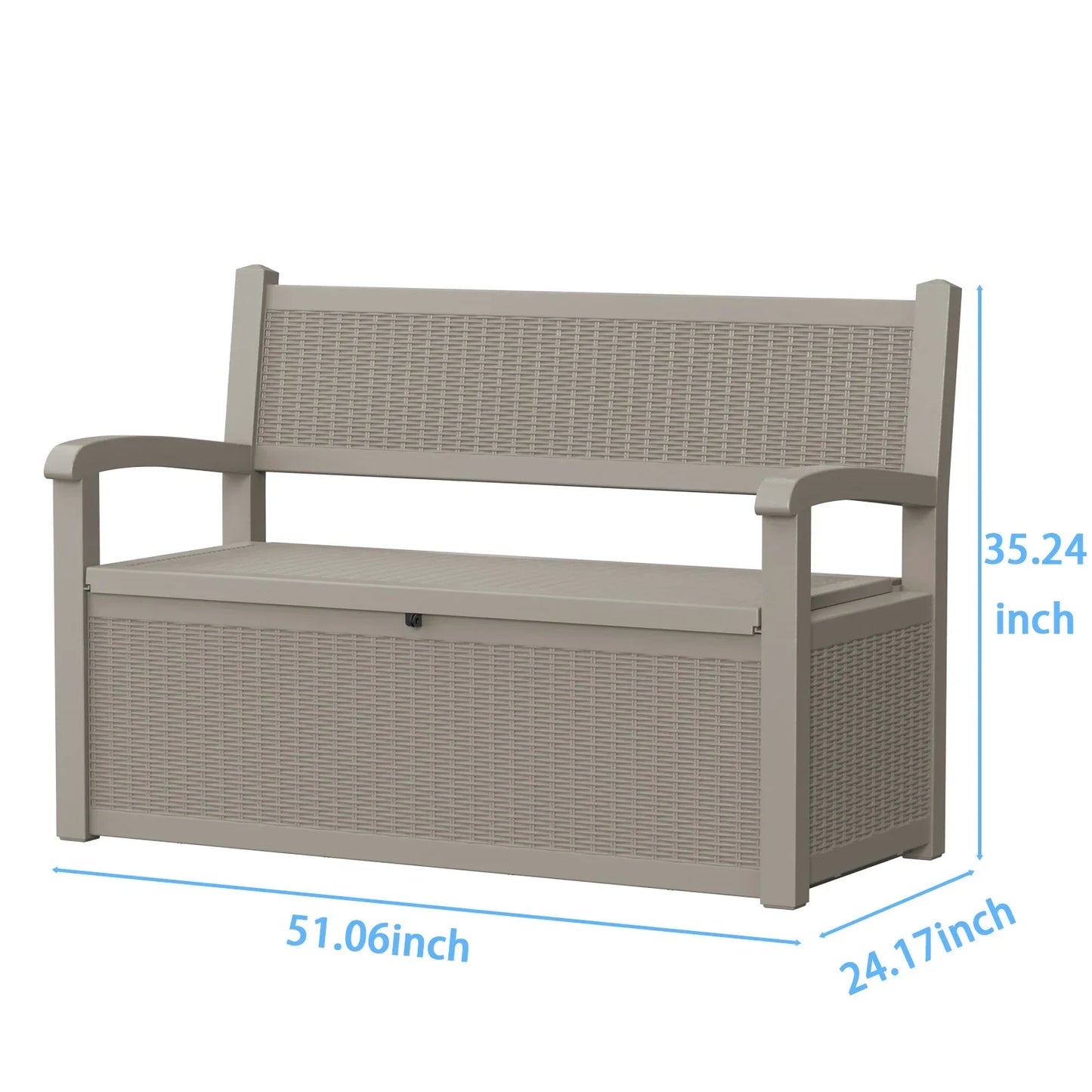 S & B Enterprise Weatherproof Resin Outdoor Storage Bench with Rattan Look
