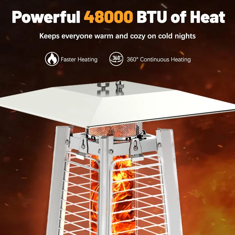 XMSJ Propane Patio Heater With Wheels And Waterproof Cover Outdoor