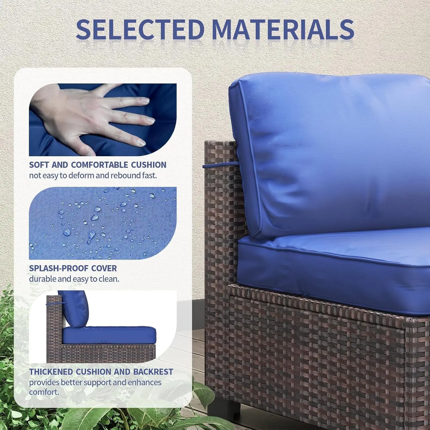 S & B Enterprise HobbyLane 7-Piece Modular Outdoor Wicker Sectional Set