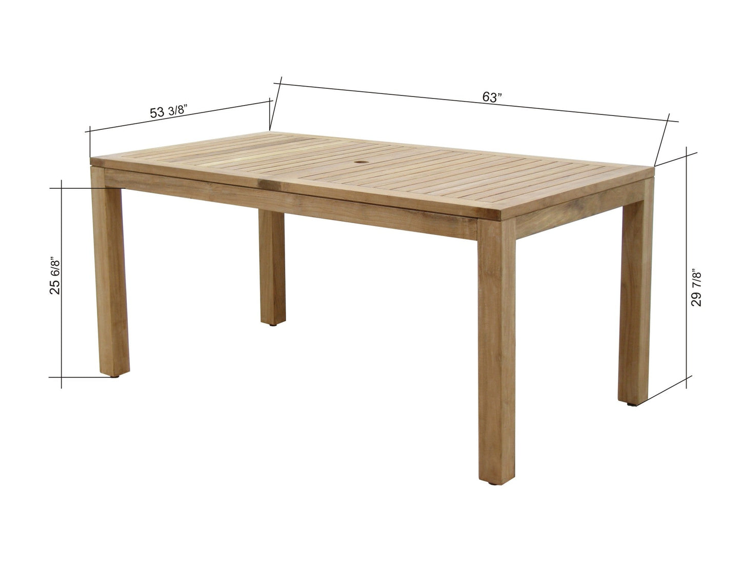 LifestyleGarden US Rinjani Teak Rectangular Table and 4 Vera Stacking Armchairs Set