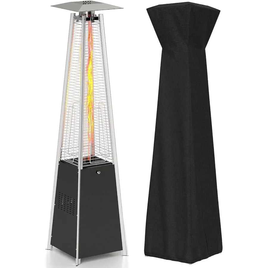 XMSJ Propane Patio Heater With Wheels And Waterproof Cover Outdoor