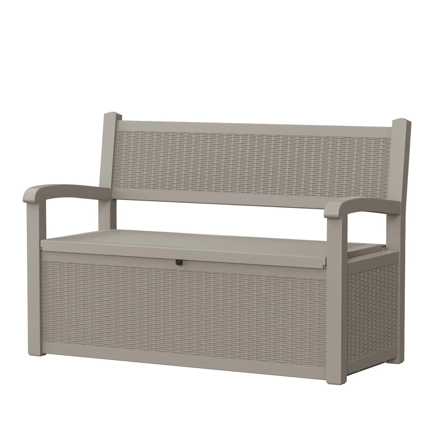 S & B Enterprise Weatherproof Resin Outdoor Storage Bench with Rattan Look