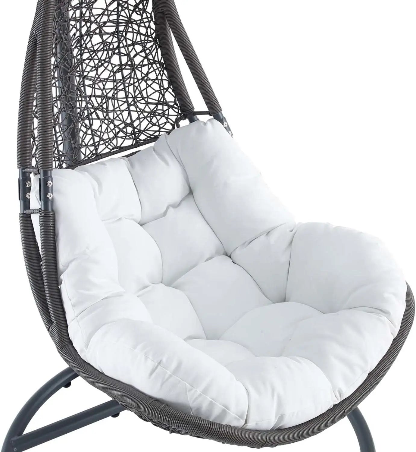Modway Abate Outdoor Wicker Rattan Hanging Swing Chair Set with Stand
