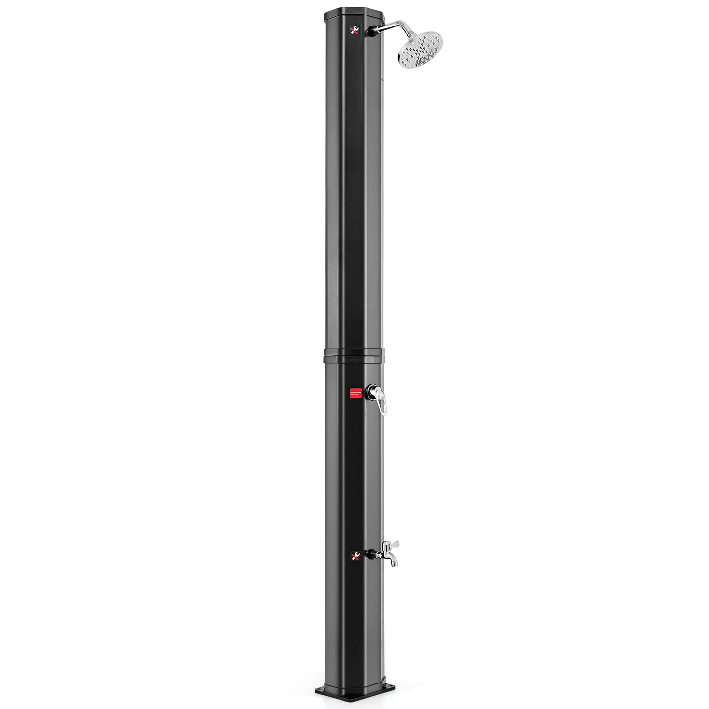 LJGDeals 7.5-Foot Solar Heated Outdoor Shower with 15.9 Gallon Reservoir & Foot Wash (Black)