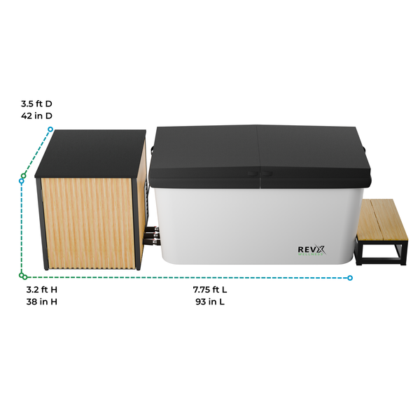 RevX Acrylic X Tub Cold Plunge with LUX High-Performance Chiller
