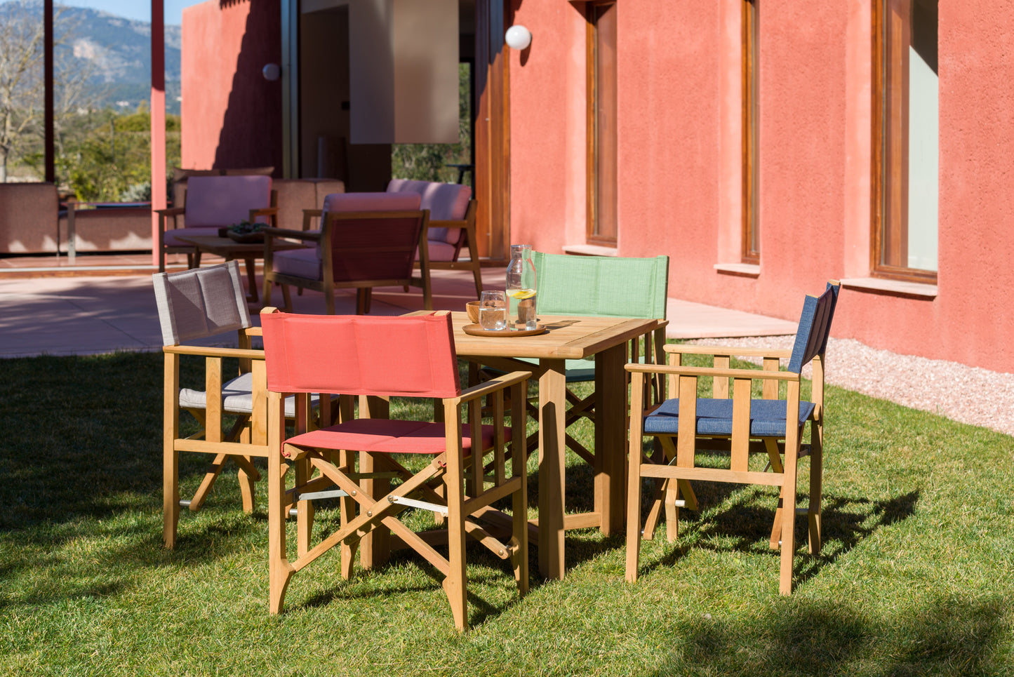 Zircon Teak Folding Director Chair – Piquant Green