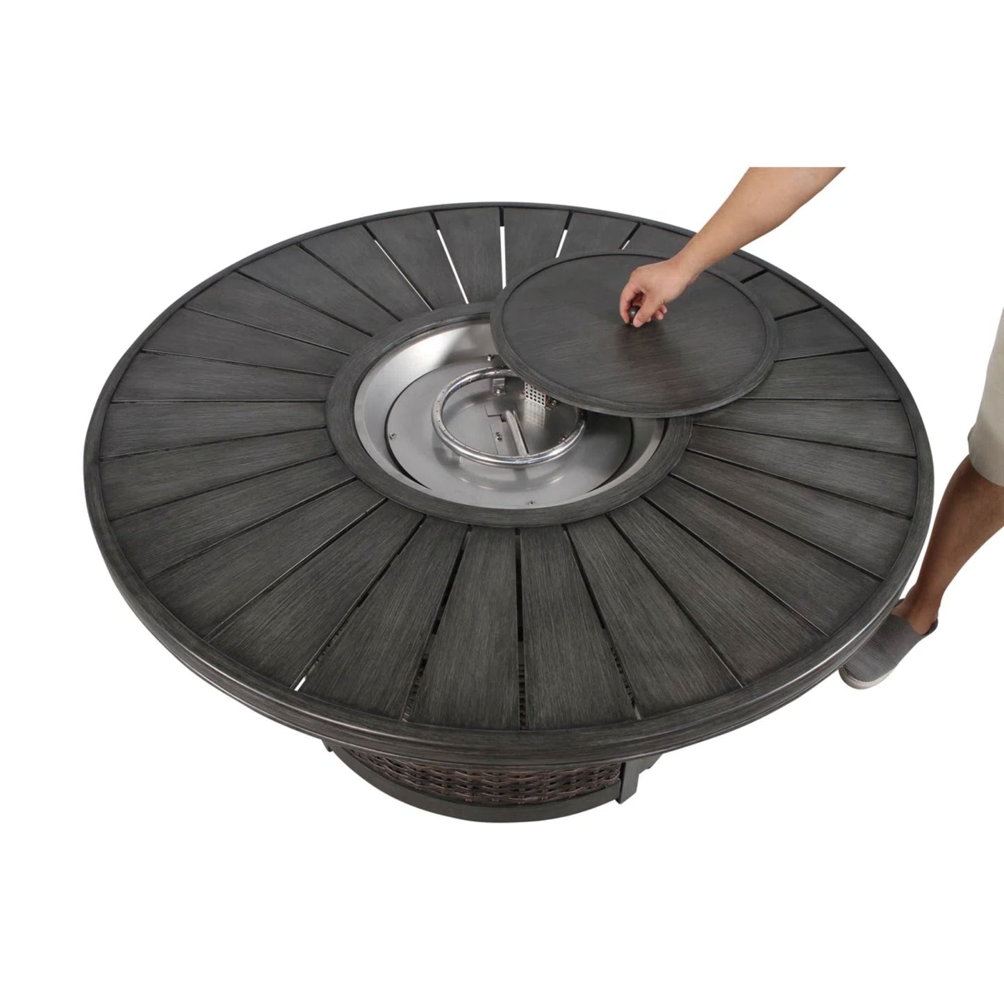 Unique Piece Furniture Cassara Resort 52″ Square Propane Fire Pit Table (60,000 BTU) – Brown