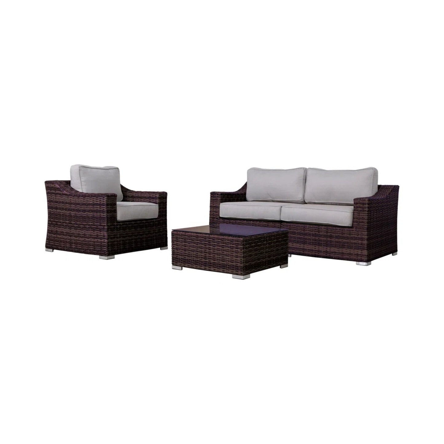 All-Weather Outdoor Wicker Patio Conversation Set with Cushions