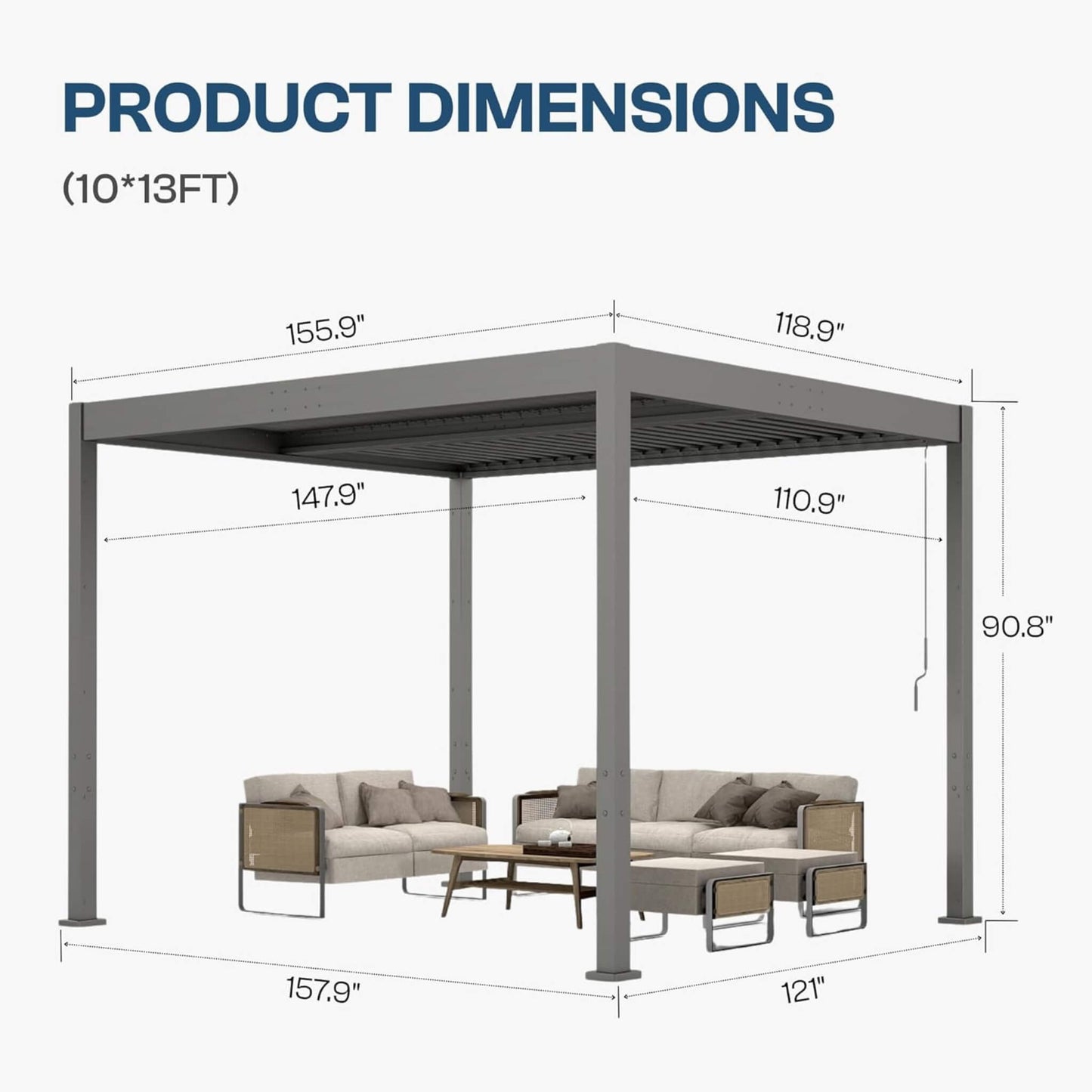 Alora Aluminum Louvered Pergola Kit (SAK94316)