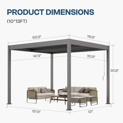 Alora Aluminum Louvered Pergola Kit (SAK94316)
