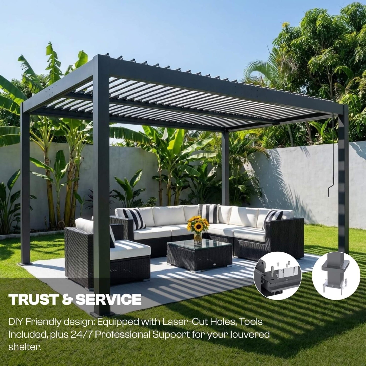 Alora Aluminum Louvered Pergola Kit (SAK94316)