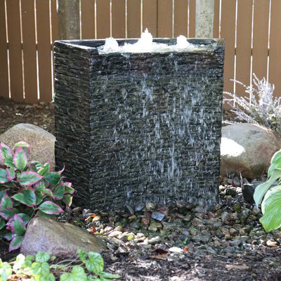 Aquascape Stacked Slate Wall Fountain Kit – 32″ H Complete Outdoor Recirculating Water Feature