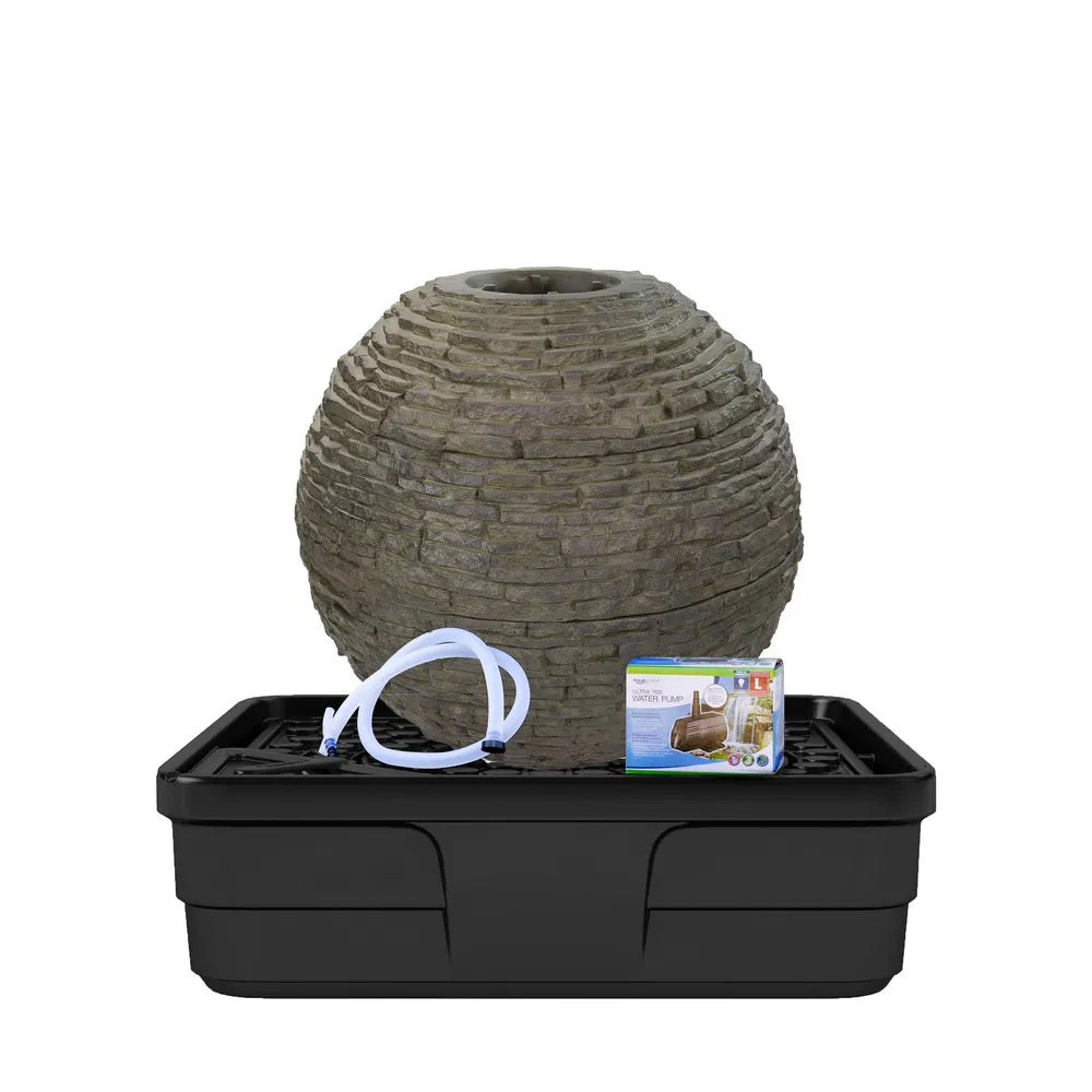 Stacked Slate Sphere Fountain Kit – 32″ Dia (81 cm)
