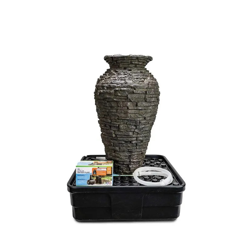 Stacked Slate Urn Fountain Kit – 33.5″ H