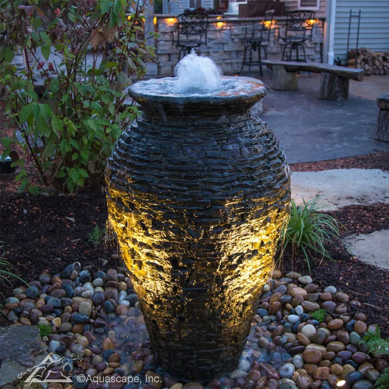 Stacked Slate Urn Fountain Kit – 45″ H (114 cm)