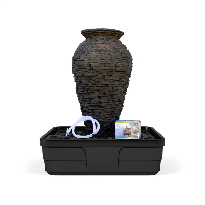 Stacked Slate Urn Fountain Kit – 45″ H (114 cm)