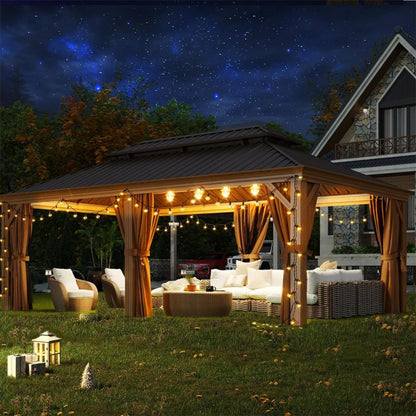 12ft X 20ft Alora Premium Large Aluminum Hardtop Gazebo (SAK58374)
