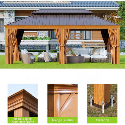 12ft X 20ft Alora Premium Large Aluminum Hardtop Gazebo (SAK58374)