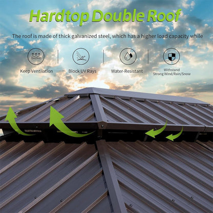 12ft X 20ft Alora Premium Large Aluminum Hardtop Gazebo (SAK58374)