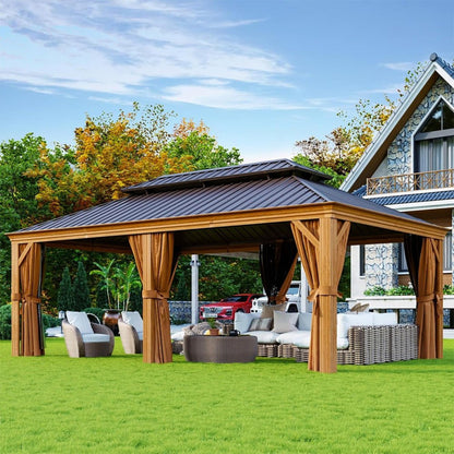 12ft X 20ft Alora Premium Large Aluminum Hardtop Gazebo (SAK58374)