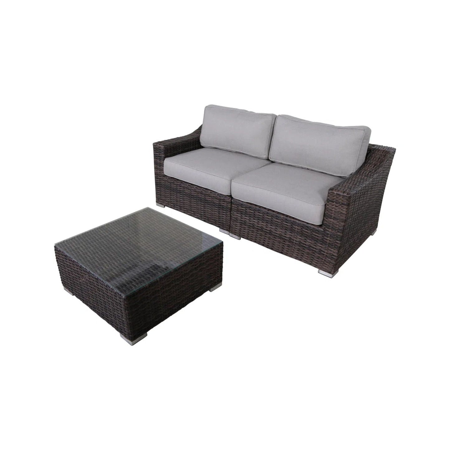 All-Weather Outdoor Wicker Patio Conversation Set with Cushions