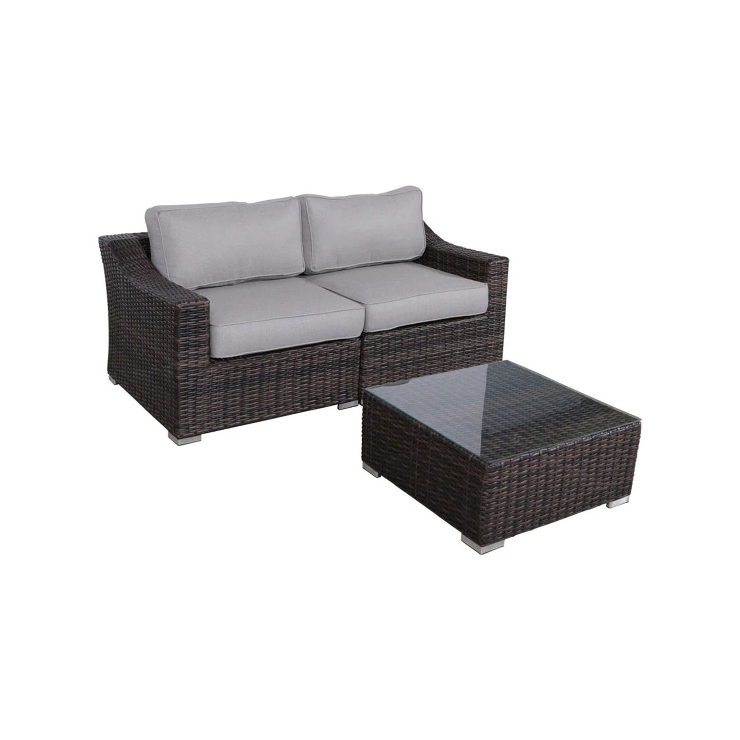 All-Weather Outdoor Wicker Patio Conversation Set with Cushions