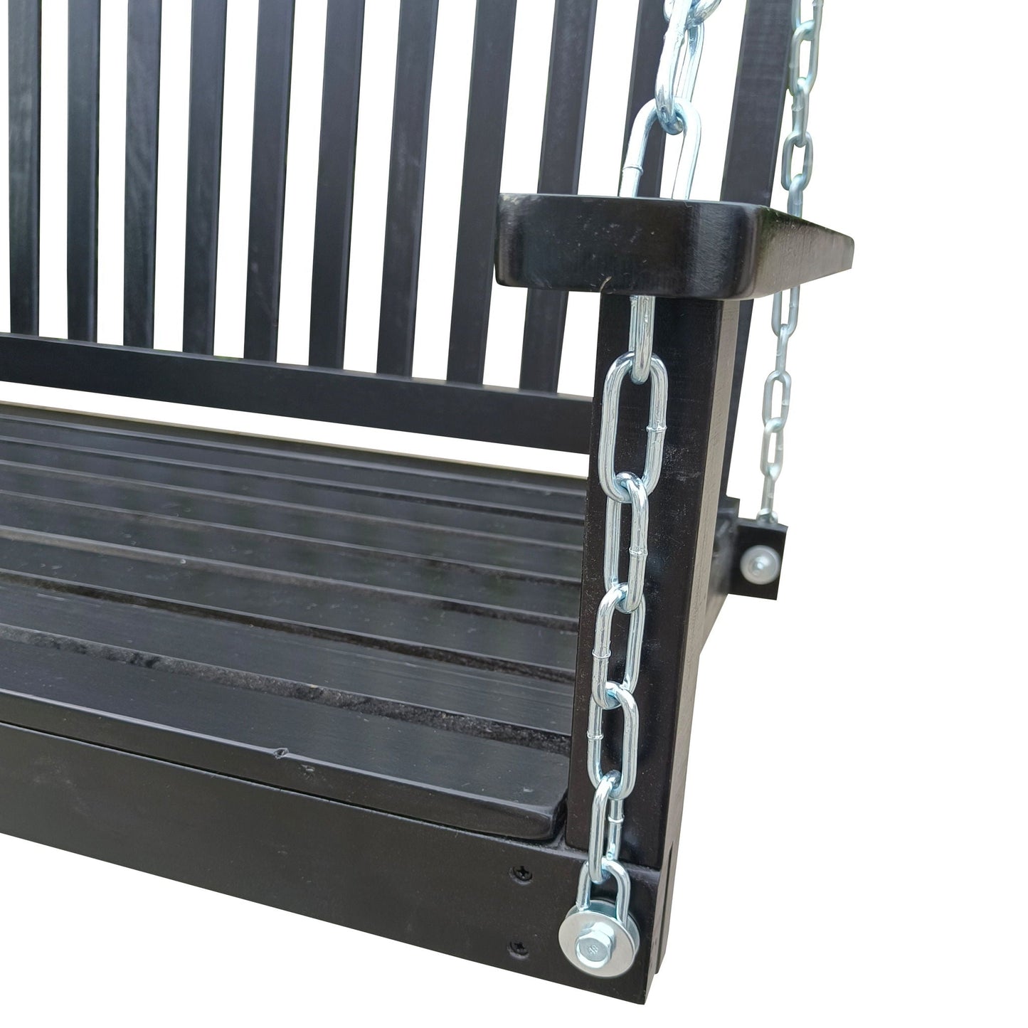 Unique Piece Furniture Outdoor Front Porch Swing with Armrests and Hanging Chains