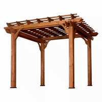 10 Ft. X 10 Ft. Traditional All Cedar Wood Outdoor Patio Pergola