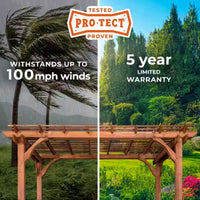 10 Ft. X 10 Ft. Traditional All Cedar Wood Outdoor Patio Pergola