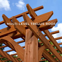 10 Ft. X 10 Ft. Traditional All Cedar Wood Outdoor Patio Pergola