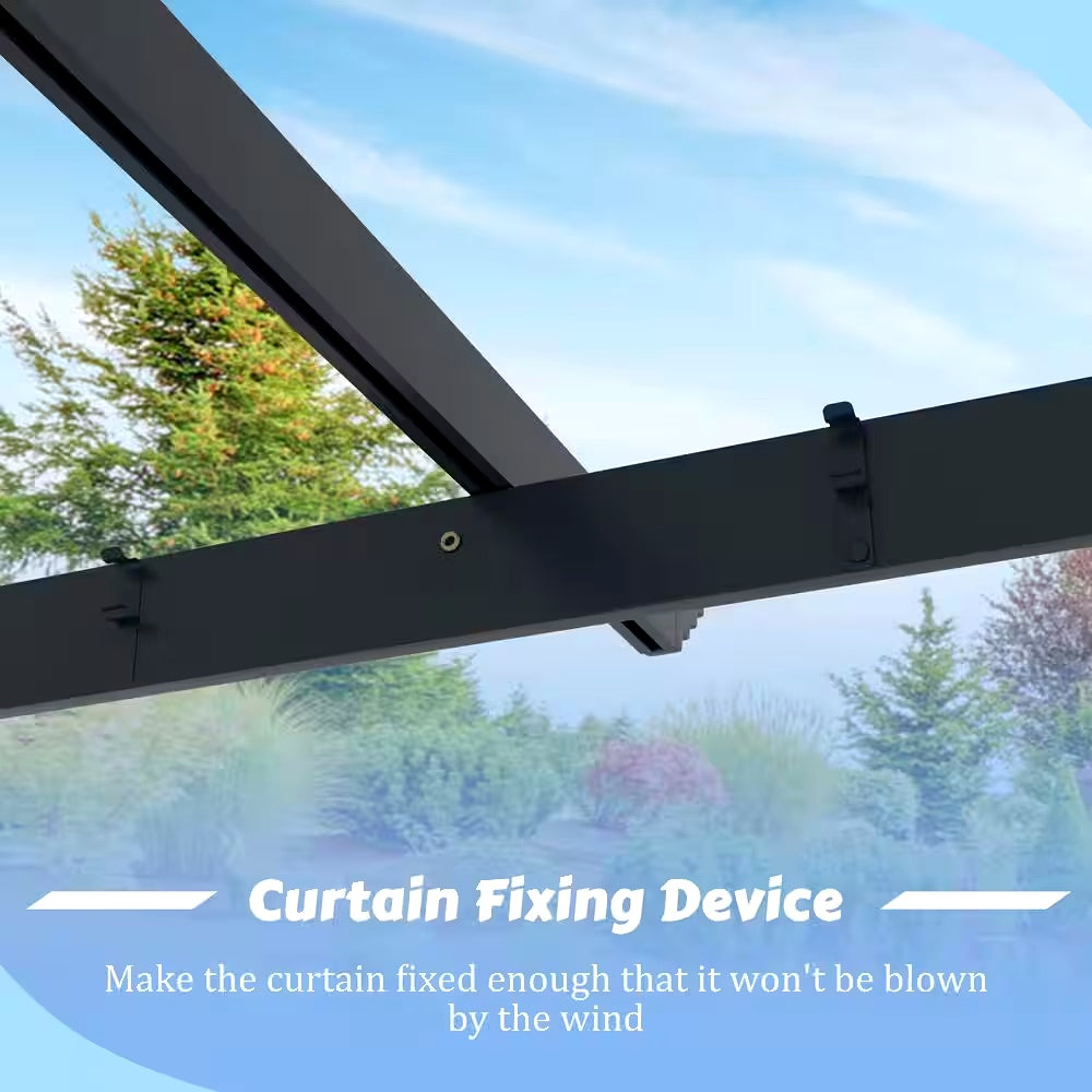 10 Ft. W X 10 Ft. D Aluminum Pergola Outdoor with Retractable Canopy